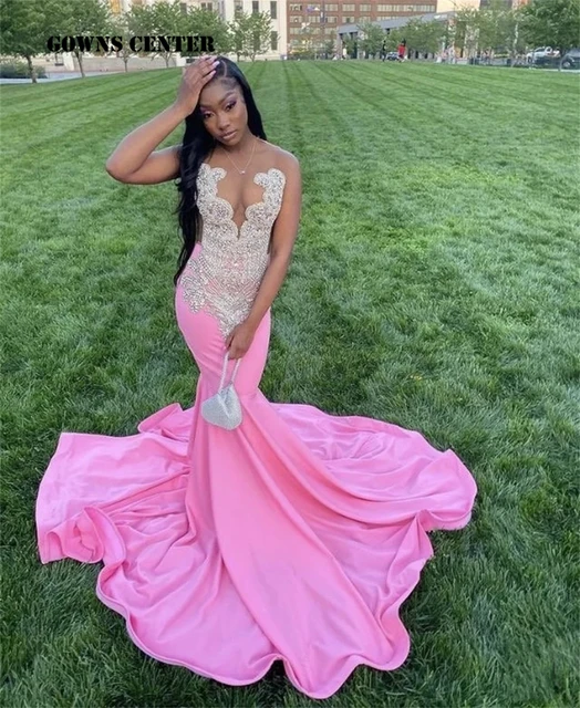 Light pink formal gown best sale