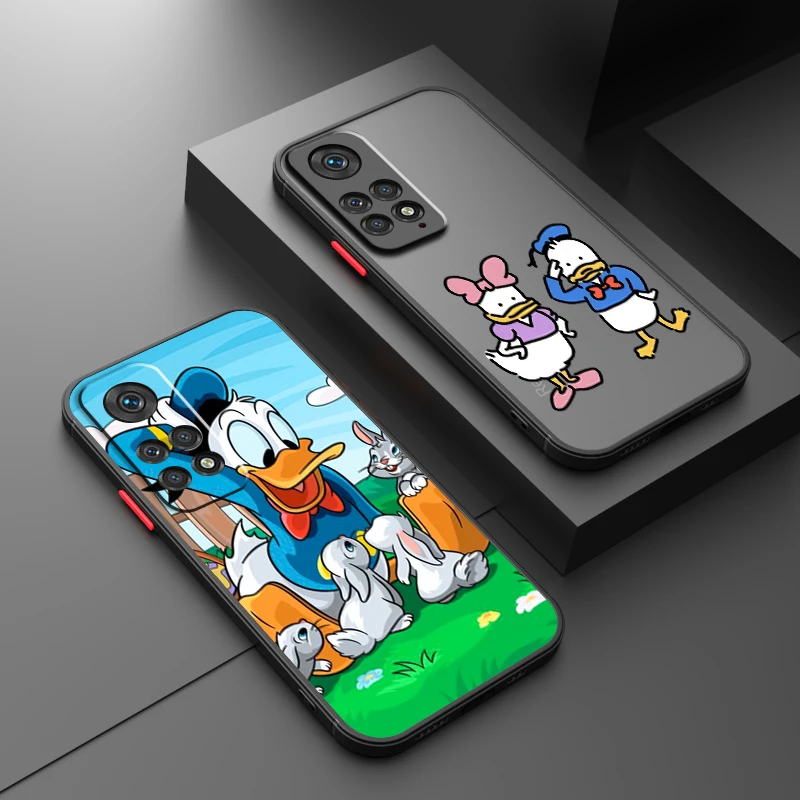 Disney Donald Duck Cartoon Frosted Translucent For Redmi 7A 7 8 8A 9A 9C 9AT 9 9T 10X 10A 10C 10 11A A1 K40 5G Cover Phone Case