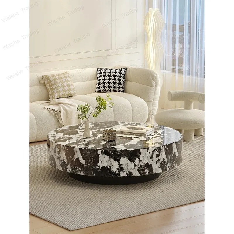 

Italian Minimalist Round Marble Nesting Tables Set Luxury Coffee Tables coffee tables table basse coffee table furniture stolik