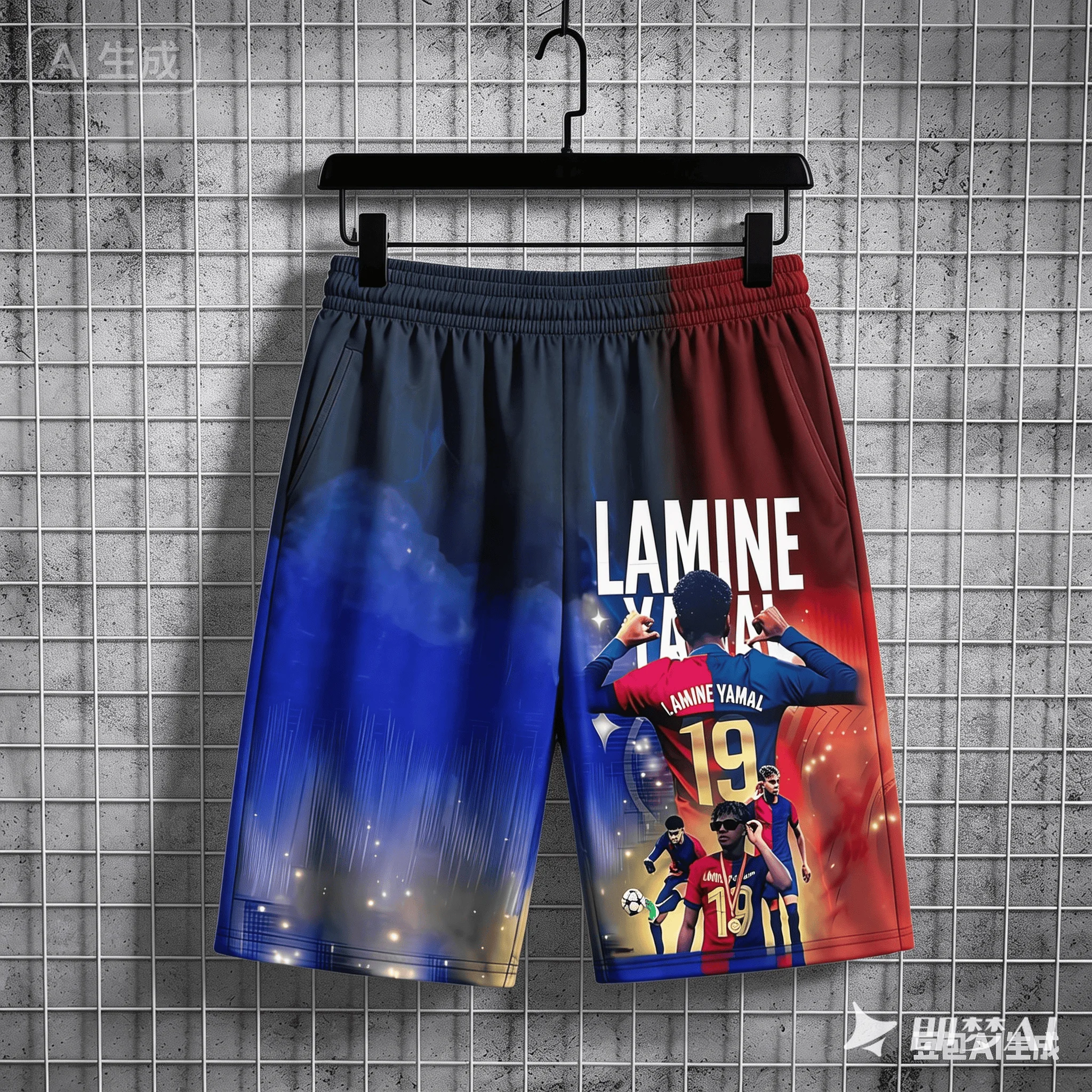 Adult and Children Yamal Shorts 3D Printed Beach Shorts Football Star Quick-Dry Casual Sports Shorts