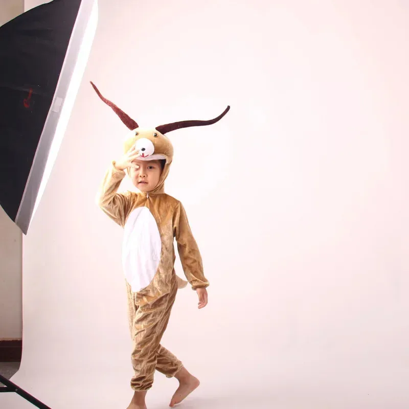 زي لعب الأدوار على شكل حيوان الظباء اللطيف، مجموعة بذلة تلبيس للأطفال البالغين، دعائم كرنفال، أداء المسرح ob؛ 8