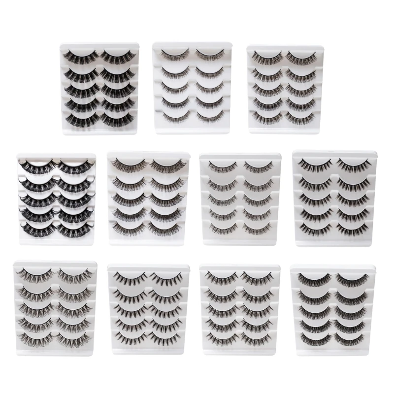 

5 Pair False Eyelashes Dramatic Fake Lashes Makeup Extension Reusable Eyelashe R3MF