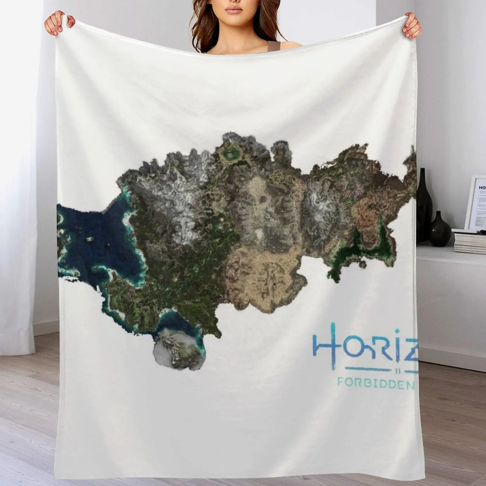 Horizon Forbidden West Map Throw Blanket valentine gift ideas Sofas Blankets