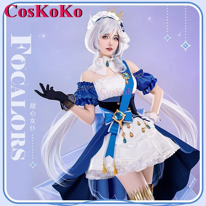 CosKoKo Furina Cosplay Game Genshin Impact Costume Sweet Elegant Focalors Lolita Maid Dress Halloween Party Role Play Clothing