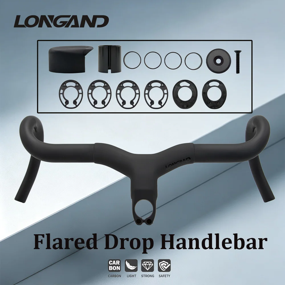 Carbonfaser-Lenker mit abgeweichtem Drop 380-400mm, interne Kabelführung, Gravelbike-Lenker 32mm, leichtes Fahrradteil für Rennräder