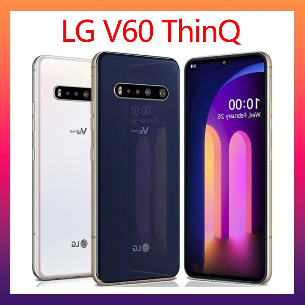 LG V60 (Original Unlocked) 5G ThinQ Moilble Phone V600TM V600VM 6.8 Android SamrtPhone 8GB RAM 128GB ROM CellPhone