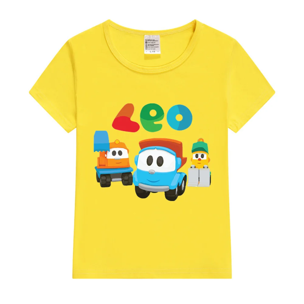 leo the truck lifty and scoop Kids T-Shirt Short Sleeve Kids Clothing T-Shirts Summer Tops Cartoon Tees Boys Girls Clothes