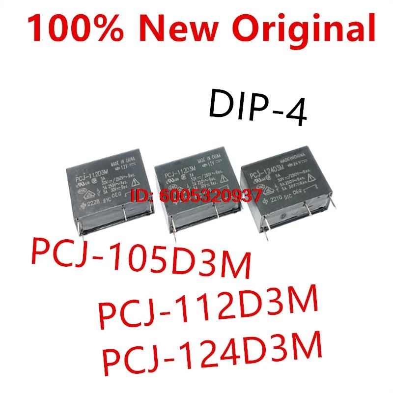 10piece  PCJ-105D3M 、PCJ-112D3M 、PCJ-124D3M 、PCJ-105D3MH 、PCJ-112D3MH-WG  DIP-4   New power relay