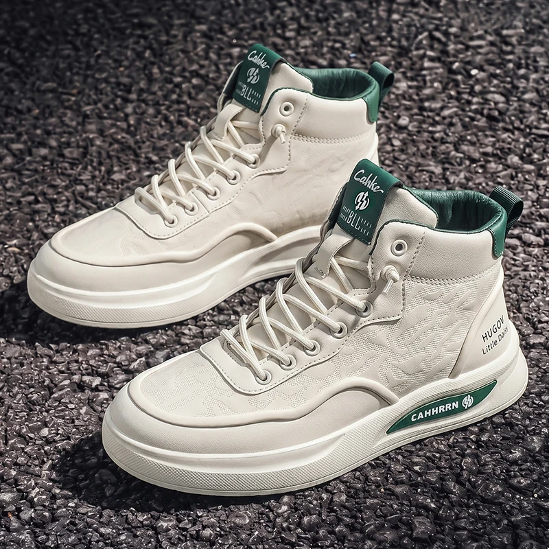 Ankle Boots Casual Shoes for Men Fashion Solid Colour Anti Slip Sneakers Man Footwear High Top Good Quality Male Designer Sapato