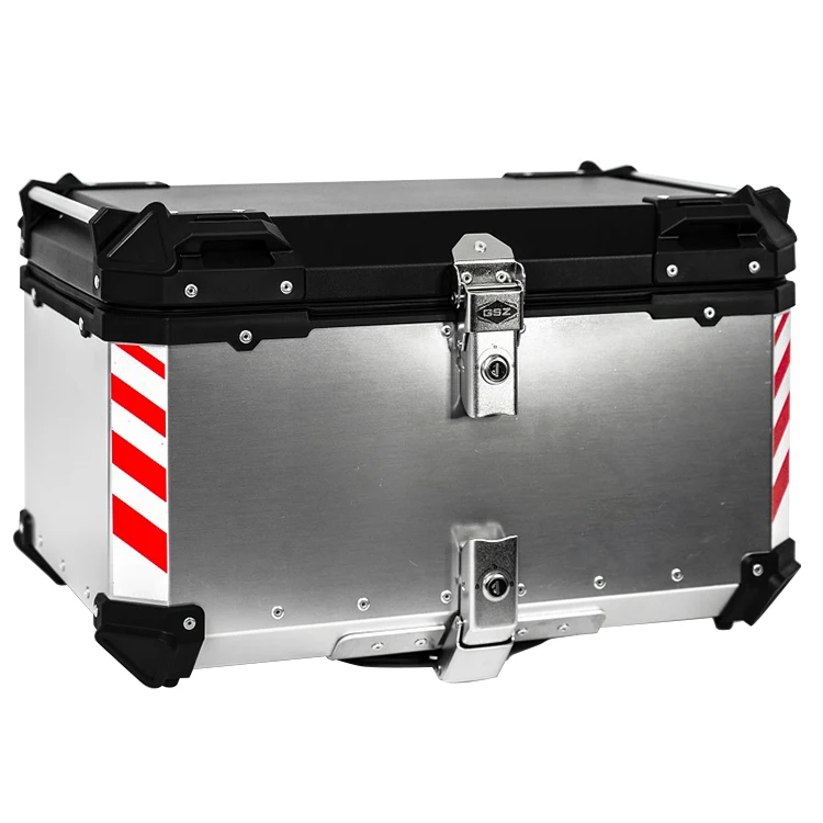 

Factory Hot Selling 65L Silver+Black F2-MOTO Electric Motorcycles Trunk Courier Box Motorcycle Top Case Aluminum