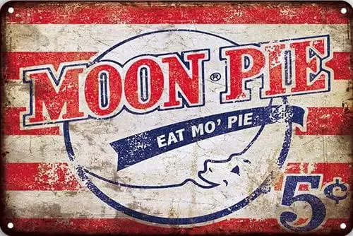 CN-Tin Sign Food Moonpie Eat Delicious Moonpie, Metal Wall Signs Tin Plaques  Or  Bar Kitchen Home Man Cave Bedroom Lounge Di