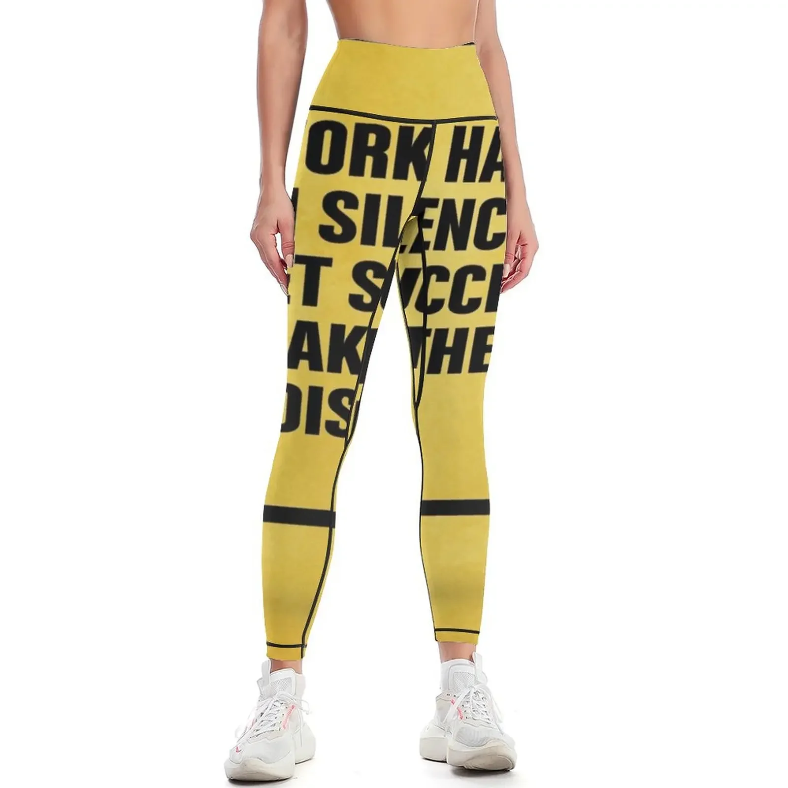 

Work hard in silence let success Inspirational Motivational Quotes Leggings Women sportwear Women's tights Womens Leggings