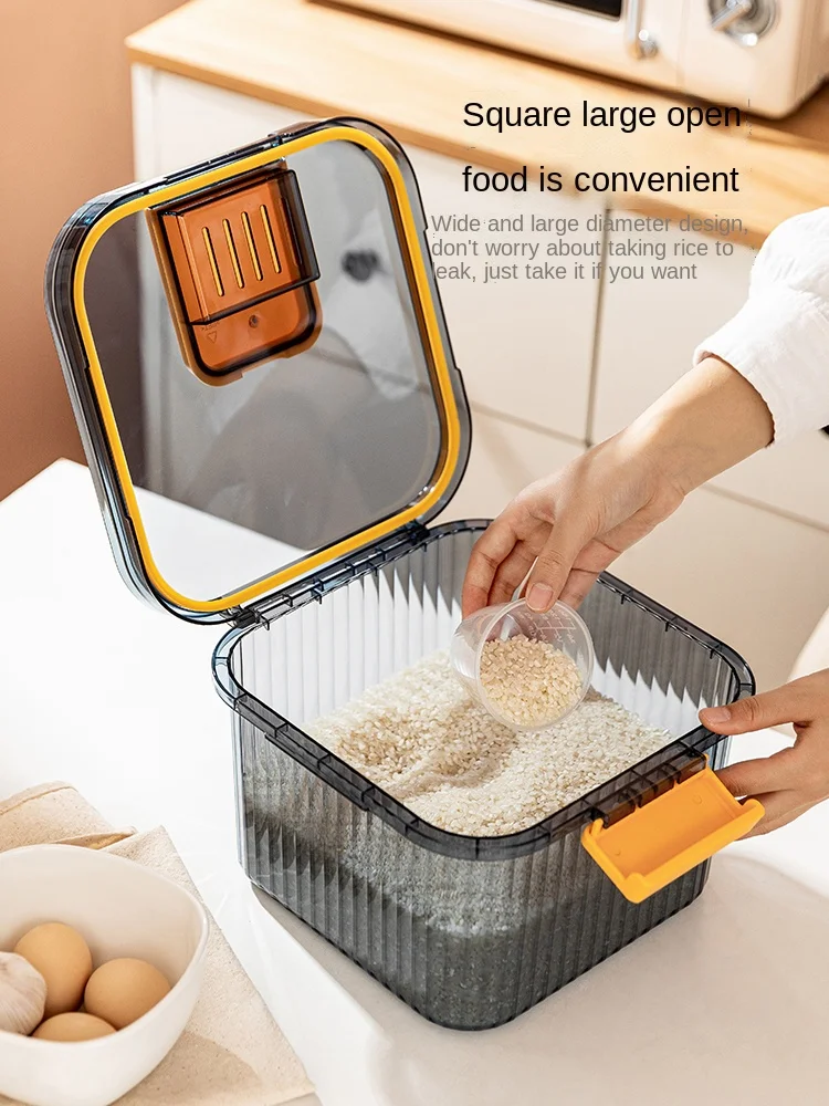 Rice Bucket Household Insect-Proof Moisture-Proof Rice Container Rice Noodles Storage Container Sealed Rice Bin Rice Storage Box