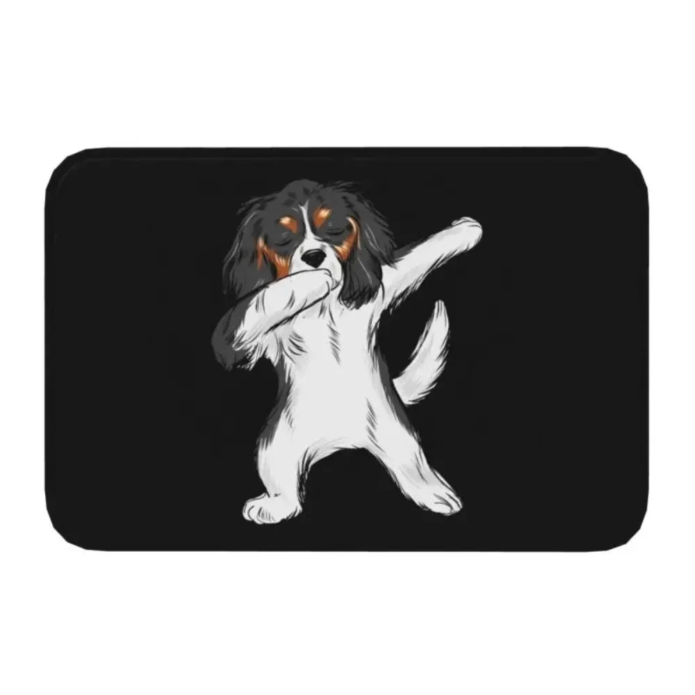 Dabbing Cavalier King Charles Spaniel Doormat Mat Anti-Slip Dog Bathroom Kitchen Living Room Rug Entrance Toilet Footpad Carpet