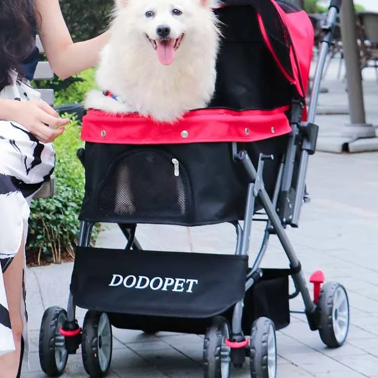 Dog Cat Carrier Pet Buggy Stroller Bag Carriage House Walking Shopping Trip Kennel Pram Small&Medium Folding 30kg Outdoor