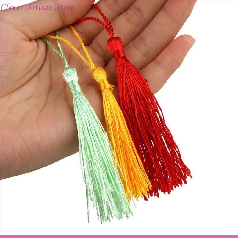 Borlas poliéster multicolores E06B con anillo colgante seda costura seda decoraciones