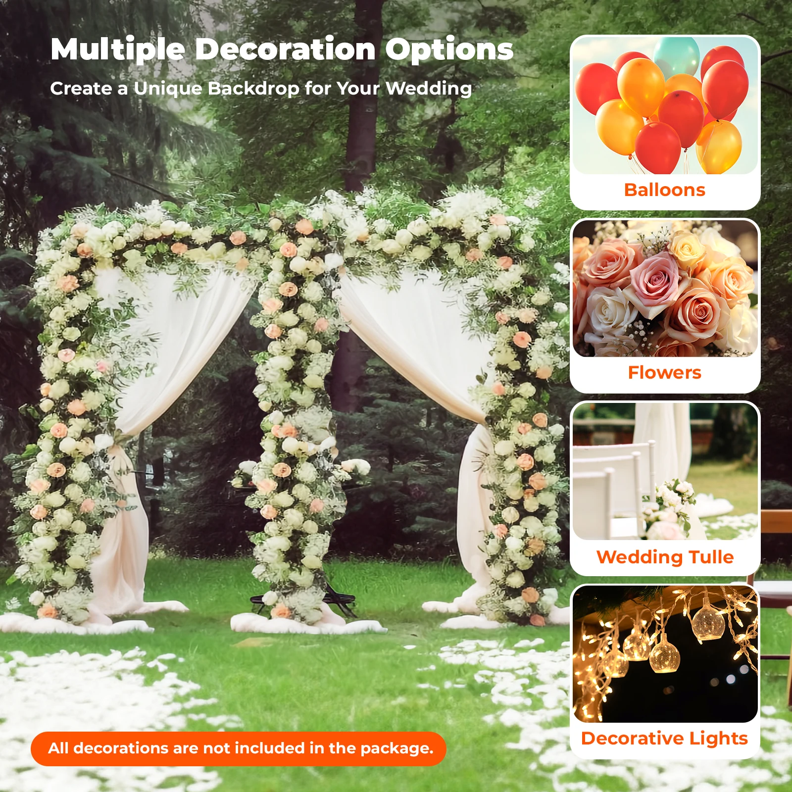 

Modern Rectangular Silver Stainless Steel Wedding Arch Stand