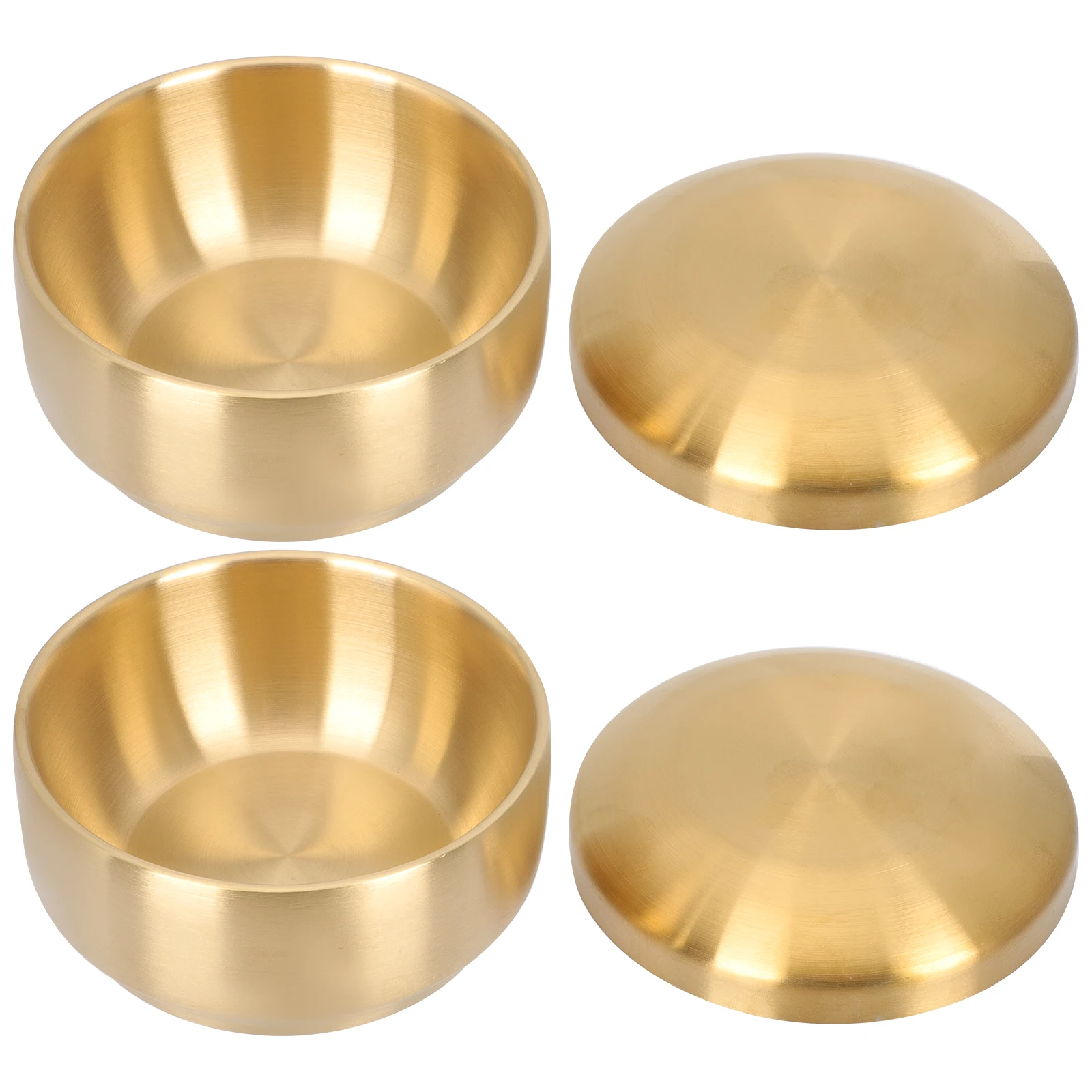 2 pcs Stainless Steel Double Layer Rice Bowl Portable Soup Container For Home Hotel Restaurant Food Storage Bowl Kitchen Barware