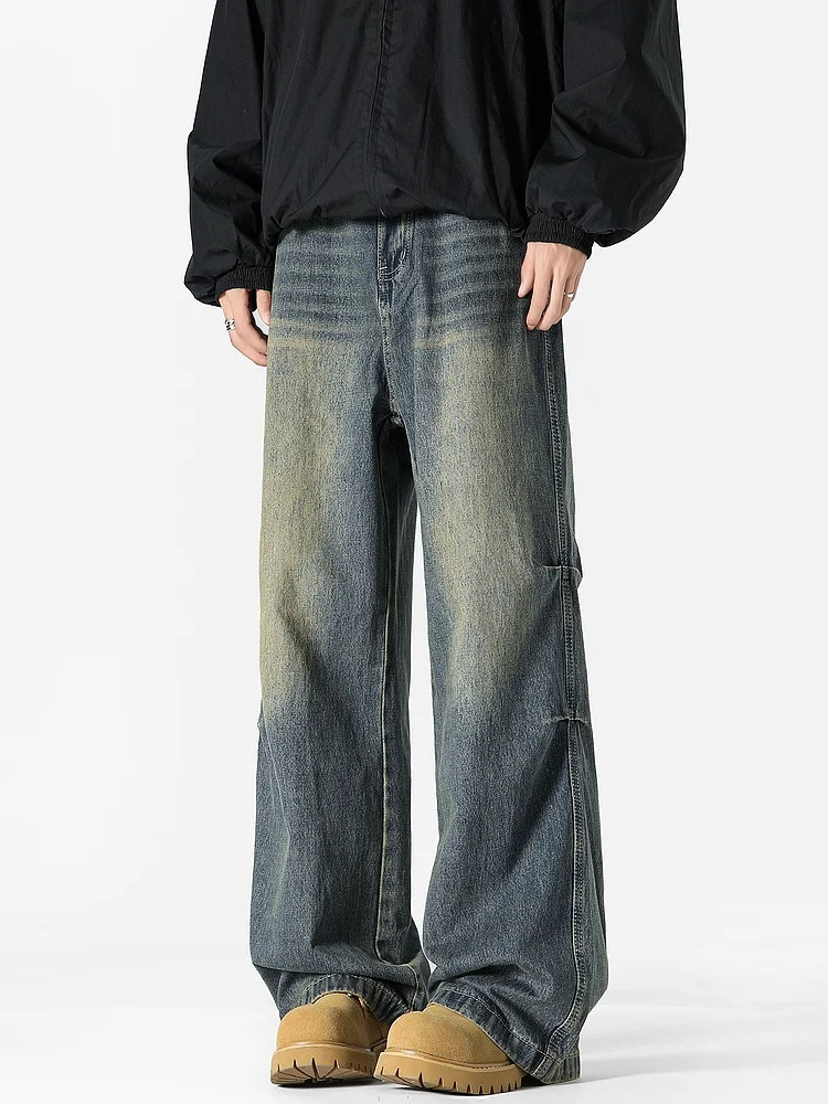 

Мужские джинсы Cleanfit Vintage прямого кроя, повседневные, свободные, длинные брюки, молодежный стиль, весенний тренд, модные, водостойкие