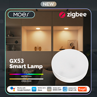 MOES Tuya ZigBee Smart LED Lamp GX53 Light Bulb Color Changing Dimmabl Music Sync Restaurant Cabinet Work With Alexa Google Home