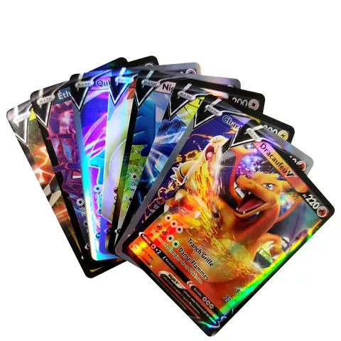 फ्रेंच संस्करण पोकेमॉन कार्ड VMAX V EX GX मेगा कार्टे संग्रह बैटल ट्रेनर बच्चों के क्रिसमस खिलौने उपहार 8 best sales पोकेमॉन मेटल - №6