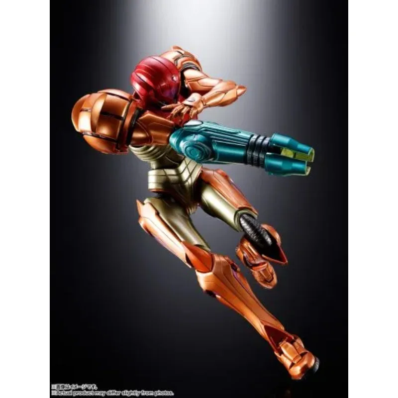 Bandai Original CHOGOKIN Samus Aran 210mm Anime Action Figures Toys For Boys Christmas Gift Collectible Model Ornaments - view 4