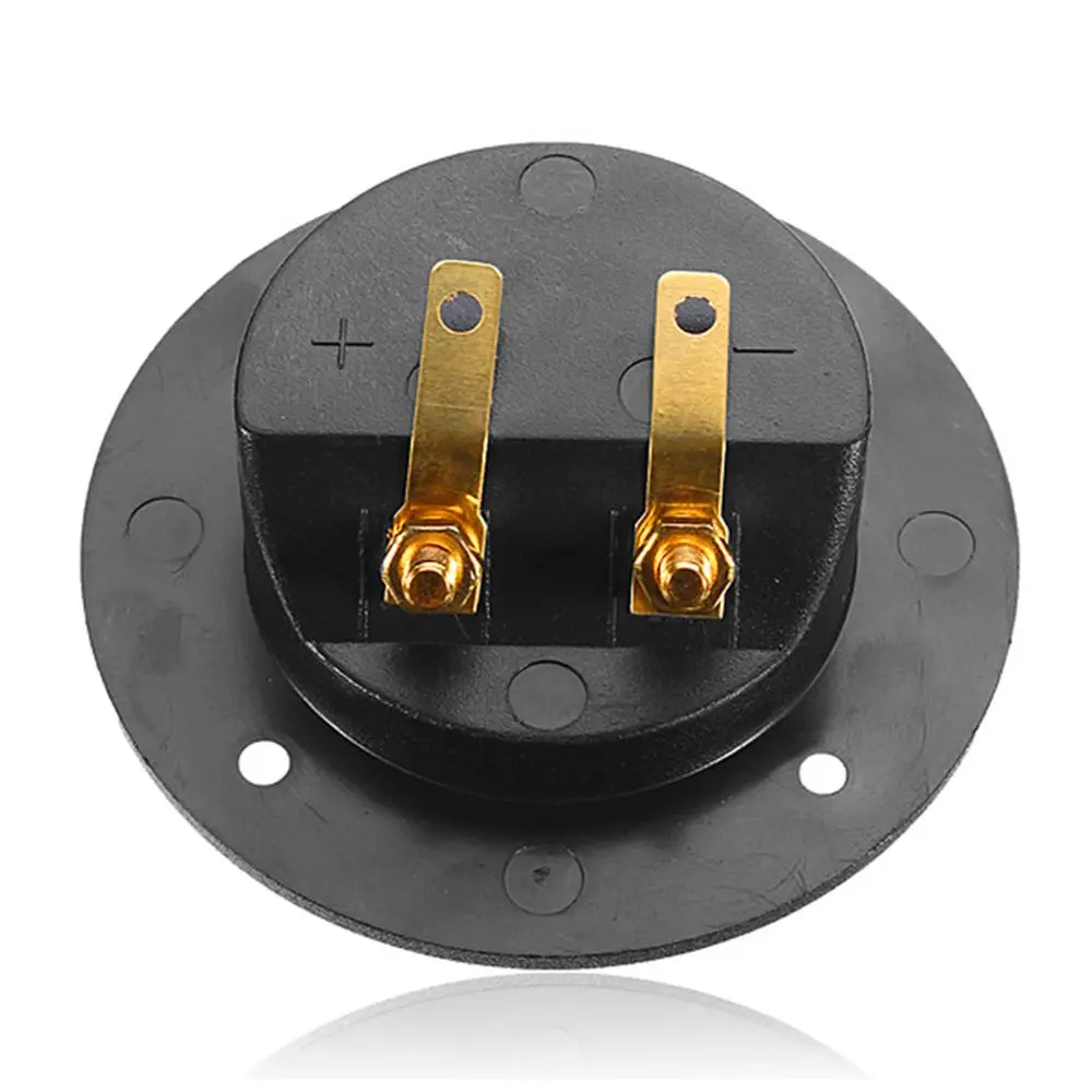 Black Brand New Speaker Terminal Connectors Round Boxes with 2 Banana Jack Gilded Subwoofer Stereo Plug Spring Cup Connection image 3