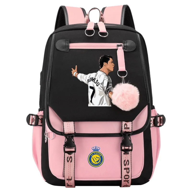

Новый Молодежный Школьный ранец с принтом звезды футбола, Мужской и Женский Повседневный Рюкзак с откидной лентой