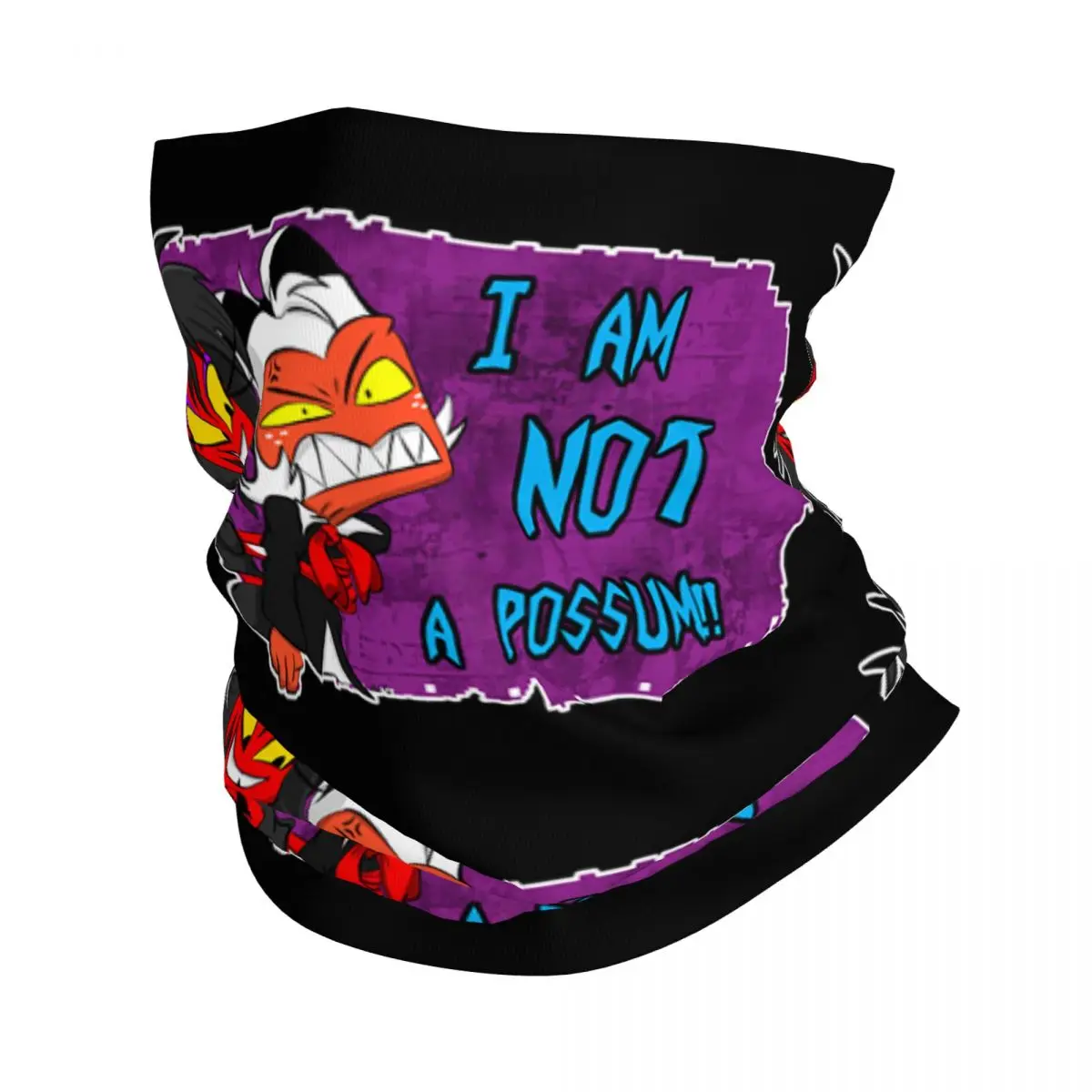 

Moxxie Millie Not A Possum Bandana Neck Gaiter Helluva Boss Anime Mask Scarf Multifunctional Face Mask Outdoor for All Season