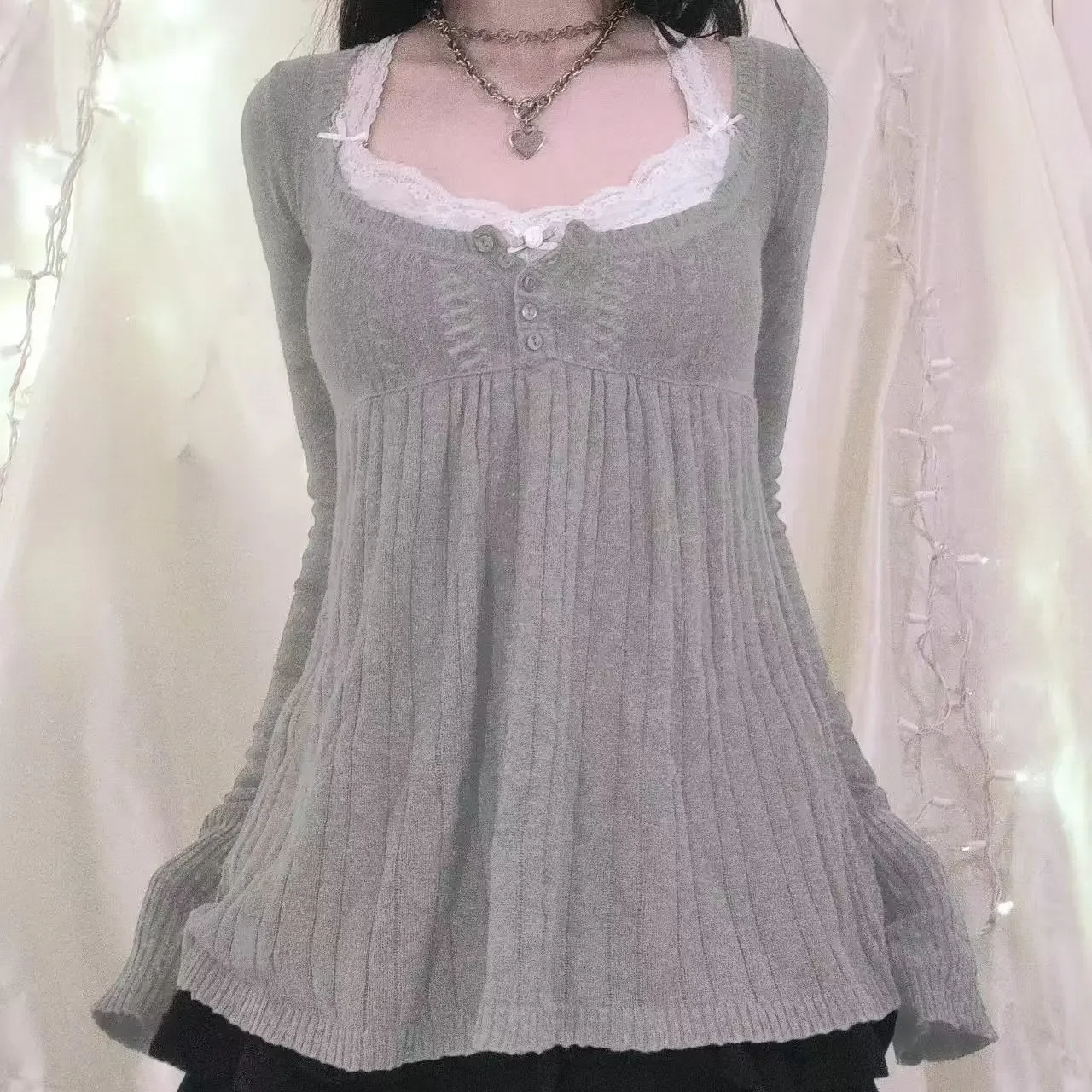 سترة صوفية عصرية مريحة بنصف مفتوحة وأكمام طويلة، تصميم أنيق ثنيات مثالي لخريف وشتاء