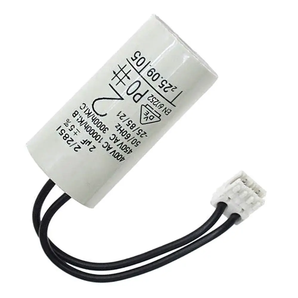 1Pcs 2uF 2.5uF 2.6uF 3uF Boiler Water Pump Capacitor Wall Mounted With Connector Circulation Motor Capacitor Plastic Metal