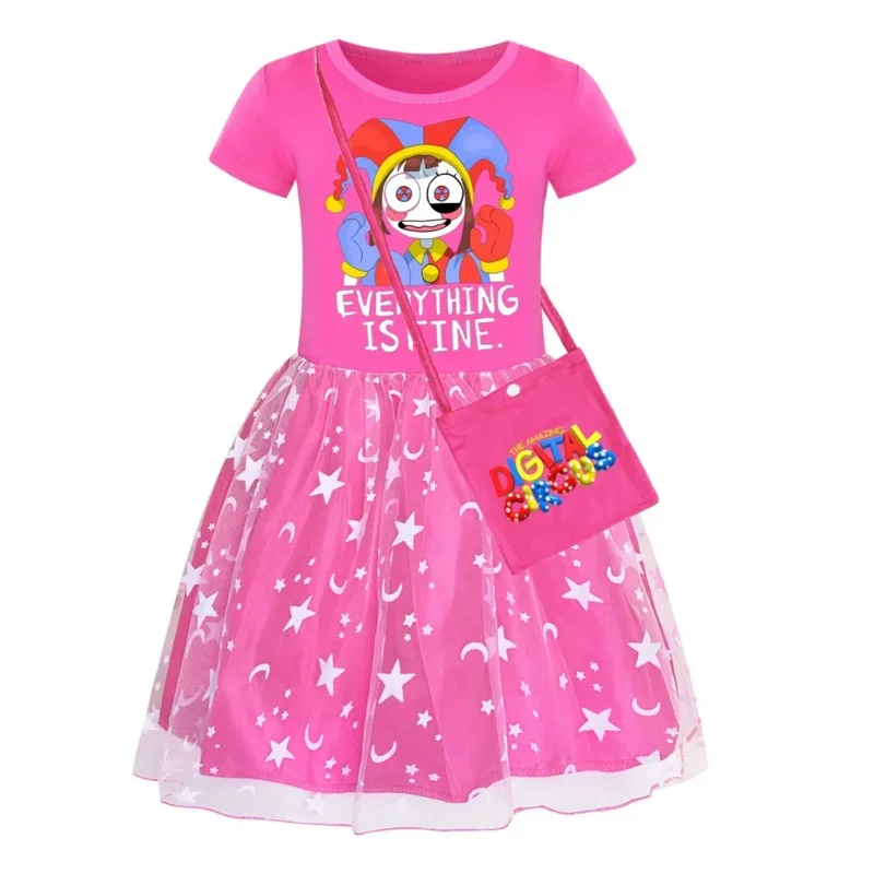 ภาพยนตร์ใหม่ The Amazing Digital Circus Fly Sleeve ชุดเด็กผู้หญิงพร้อมกระเป๋าเด็กวันเกิด Party Cosplay ชุดลําลอง