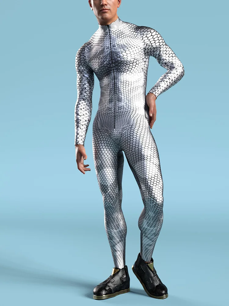 Snake Costume Men's Jumpsuit  Animal Festival Bodysuit Halloween Role Play Morphsuit Tights Party Masquerade Burning Man Costume image 5