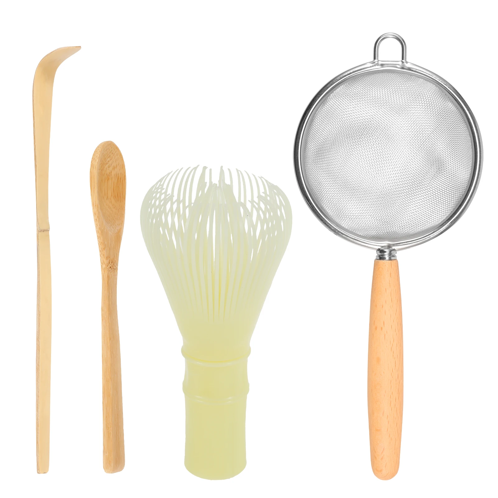 

4Pcs Matcha Whisk Set Handmade Bamboo Matcha Whisk Traditional Tea Scoop Deep Scoop Tea Strainer Clear Whisk Storage Holder