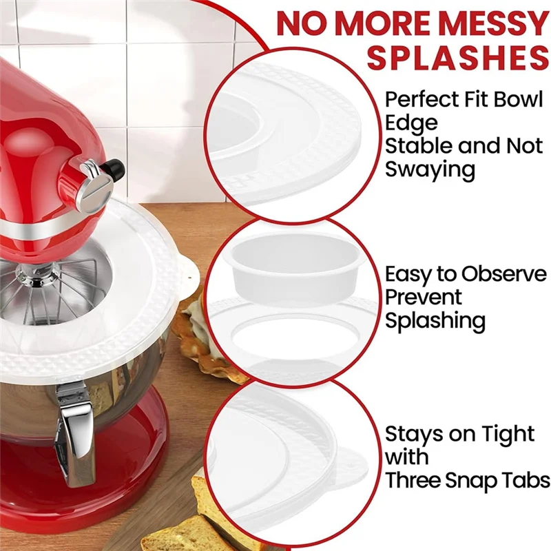 ABUG-For Kitchenaid 6-7 كوارت خلاطات حامل برأس مائل، درع صب آمن وخلاطات أغطية أوعية غطاء حماية لترشيش الخلاط