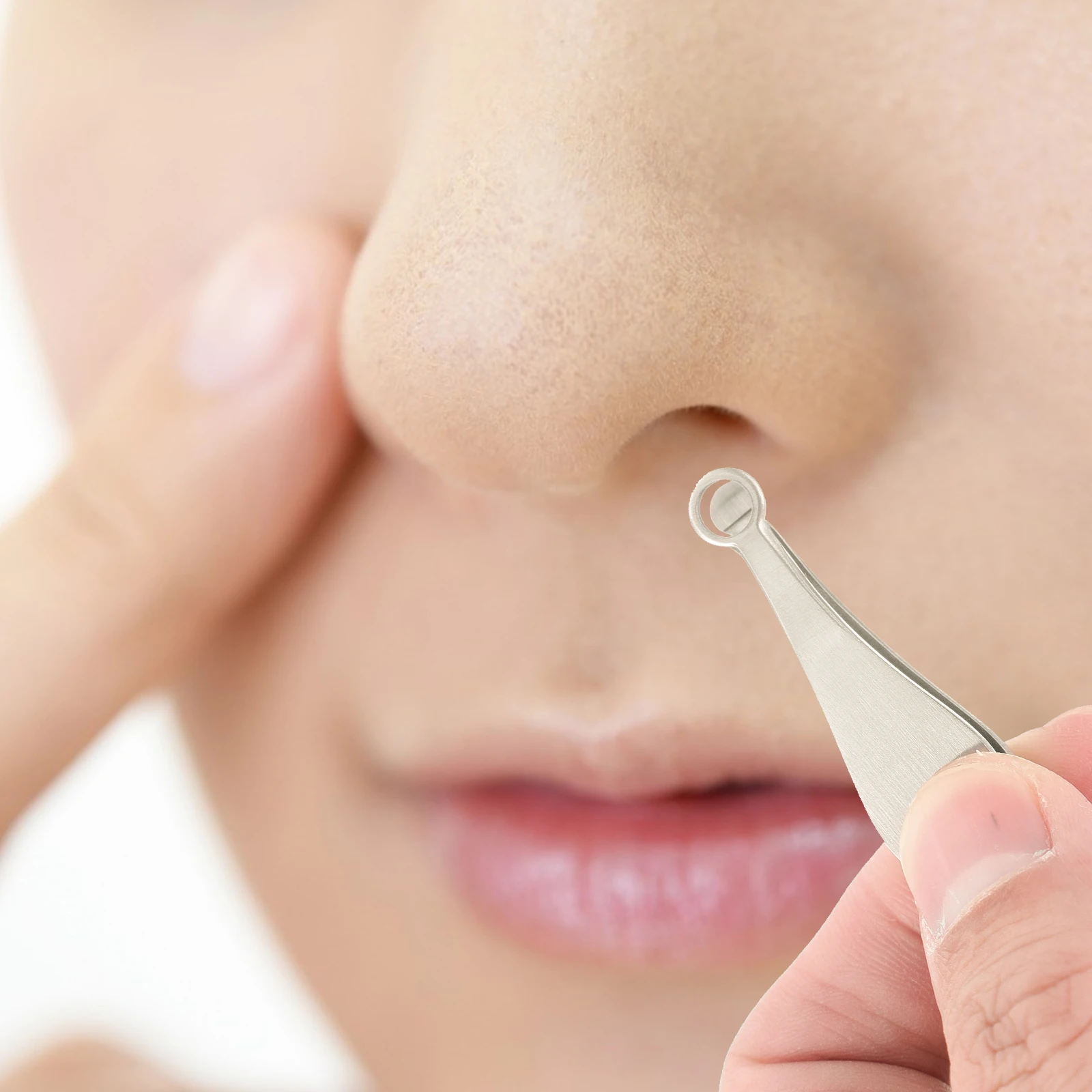 ماكينة تشذيب شعر الأنف من الفولاذ المقاوم للصدأ برأس مستدير ومقبض مريح ومزيل مشبك شعر الأنف أداة تشذيب للمنزل الاحترافي #6