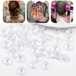 Pony Rainbow Contas Transparentes, Big Hole Beads para Jumbo Braid, Dreadlocks Acessórios, Maker Tool, 6x9mm, 100Pcs por lote