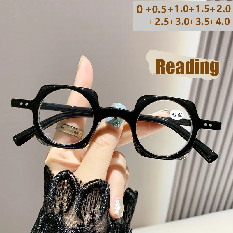 Anti-Blaulicht-Lesebrille mit Retro-Rahmen für Herren mit künstlerischen ovalen Rahmen. 6033