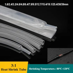 1~20M Transparent 3:1 Heat Shrink Tube Glue 1.6/2.4/3.2/4.0/4.8/6.4/7.9/9.5/25.4/30/39mm Cable Repair Shrinkable Cover Case