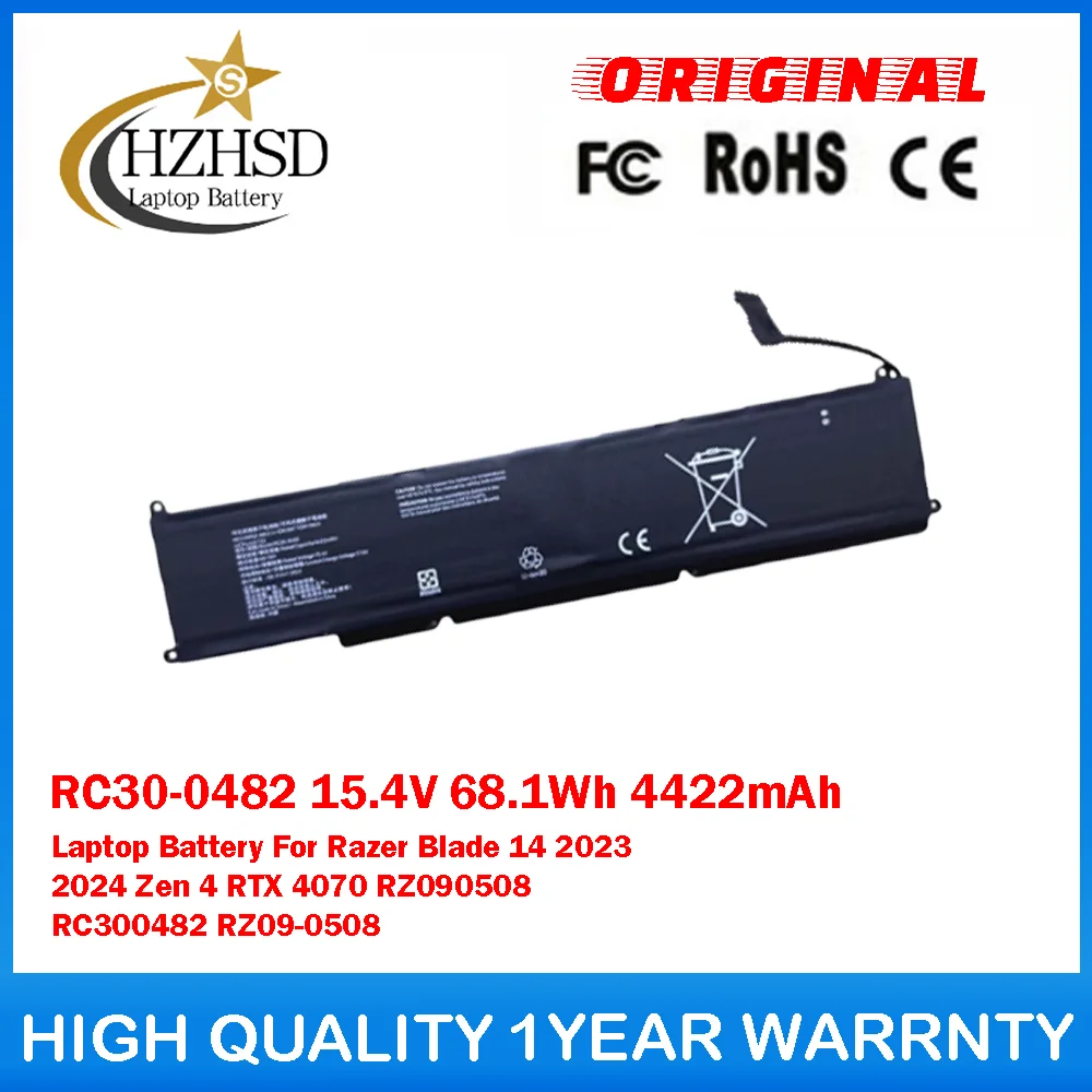 

RC30-0482 15,4 В 68,1 Втч 4422 мАч Аккумулятор для ноутбука Razer Blade 14 2023 2024 Zen 4 RTX 4070 RZ090508 RC300482 RZ09-0508