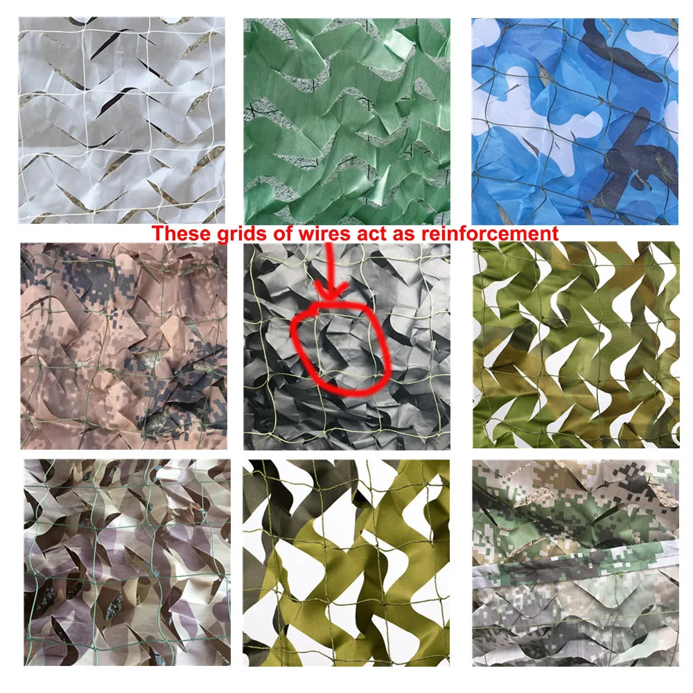 Welead 2x2M Reinforced Camouflage Net for Gazebo Army Camo Hiding Garden Shade Hunting Birding Outdoor Awnings 2x2 2*2M