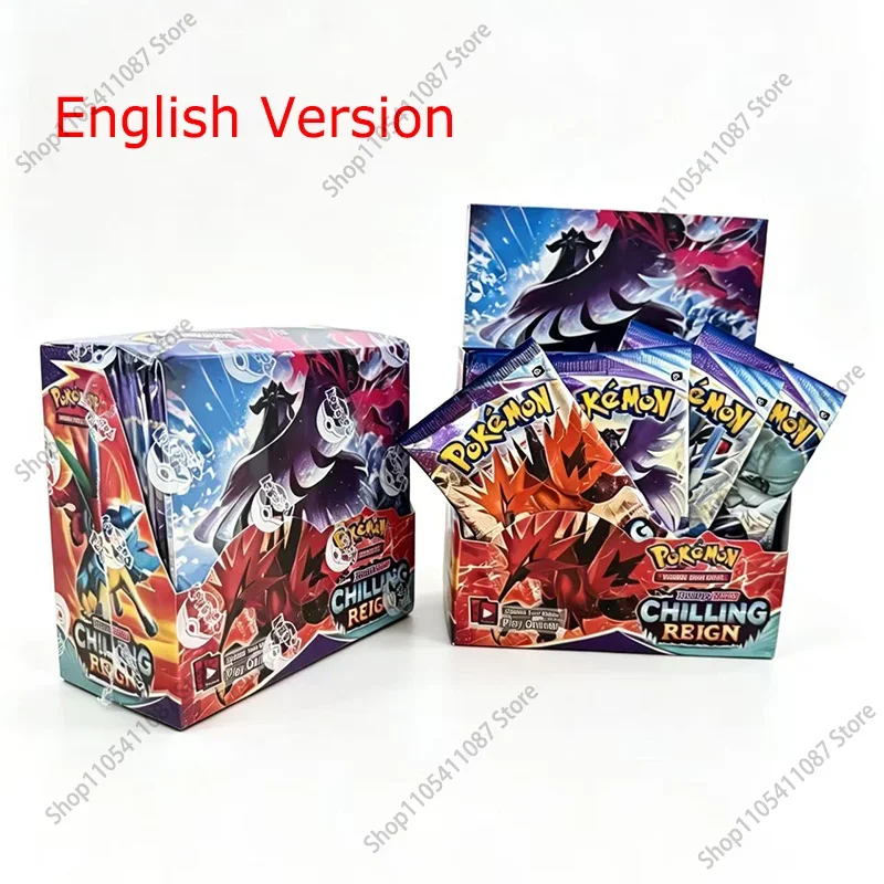 **360Pcs Cards TCG Sword Shield Chilling Reign Booster English Battle Transaction Card Trading Card Game Collection Card