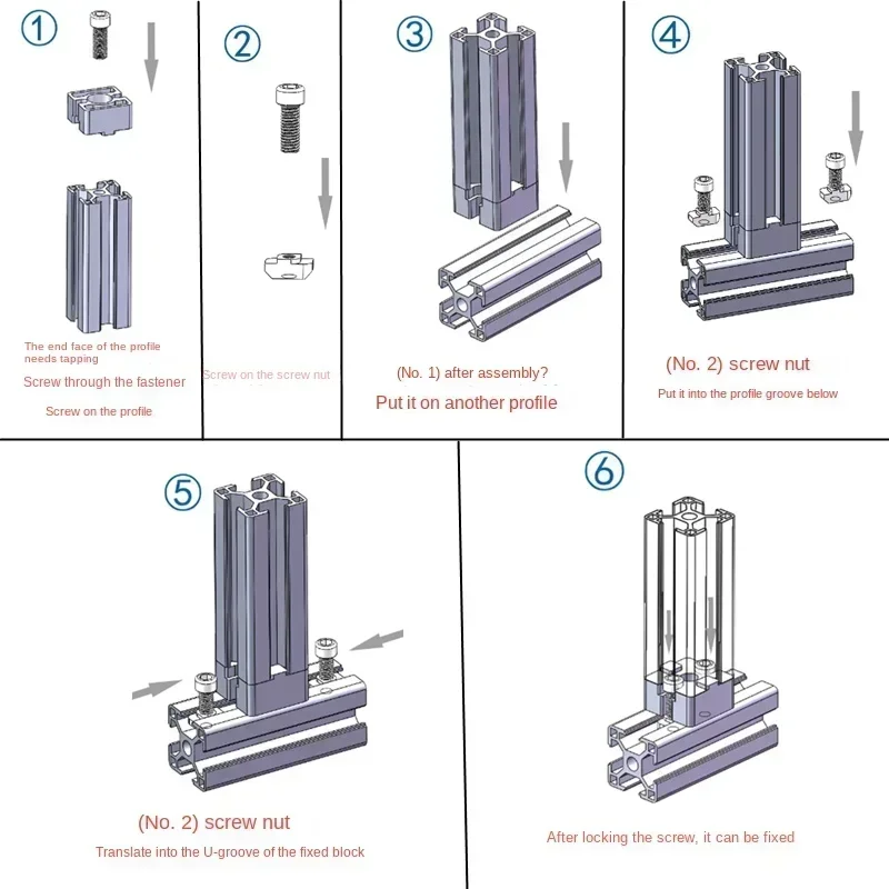 303040404545 Aluminum Profile End Connection Plate Vertical Fixed Connection Block End Connector One-Word Docking