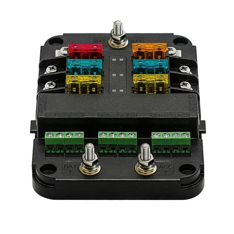 RV Yacht Insurance Box Multi-Position Car Pick-Up Electrical Appliance Fuse Box With Red And Blue Indicator Lights-T61C