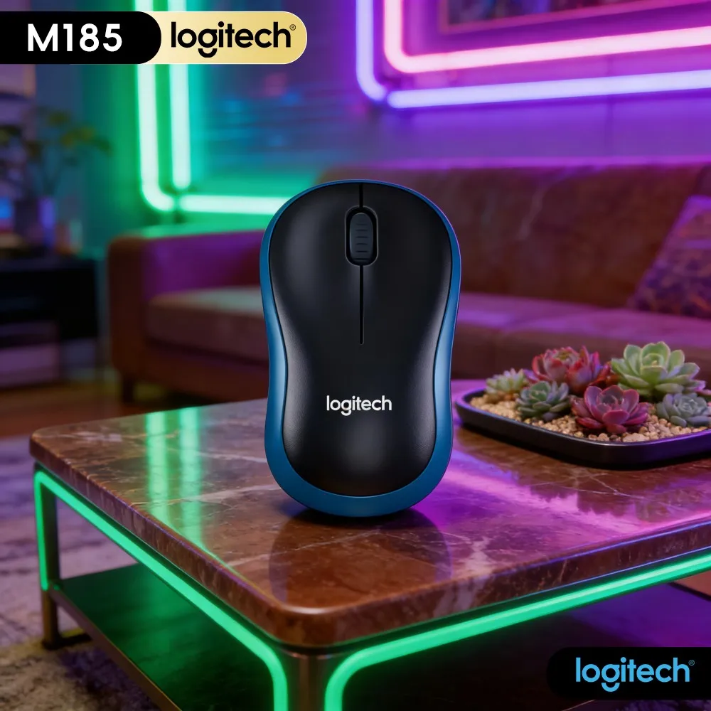 Logitech M185 Business Wireless Mouse Low Power Consumption 12 Months Battery For Office Document Work