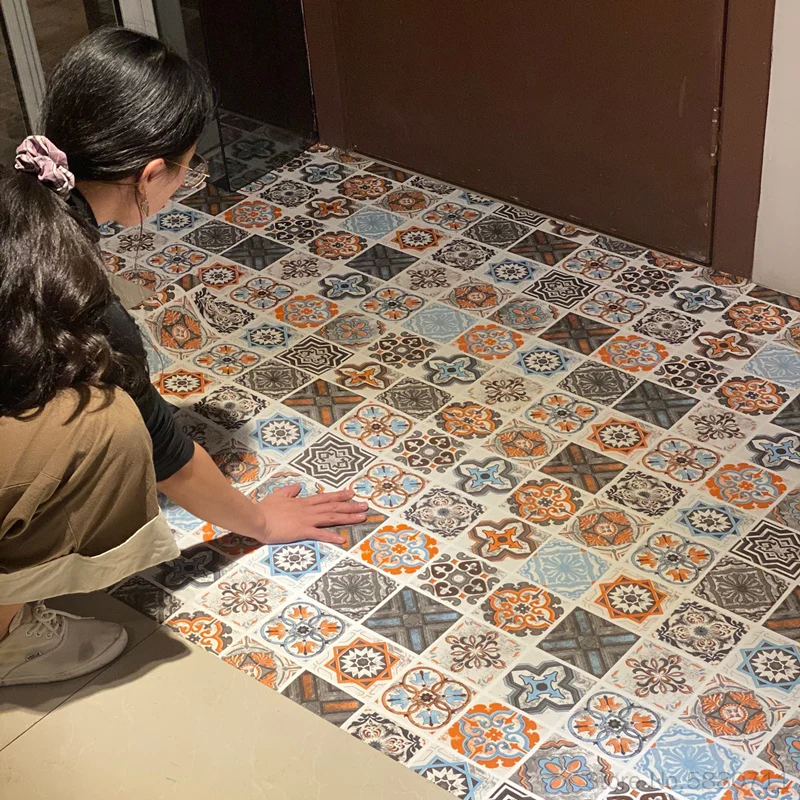 

5 Meters Self-Adhesive Square Peel and Stick Non-Slip Waterproof Removable PVC Bathroom Kitchen Home Floor Tile Sticker self-adh