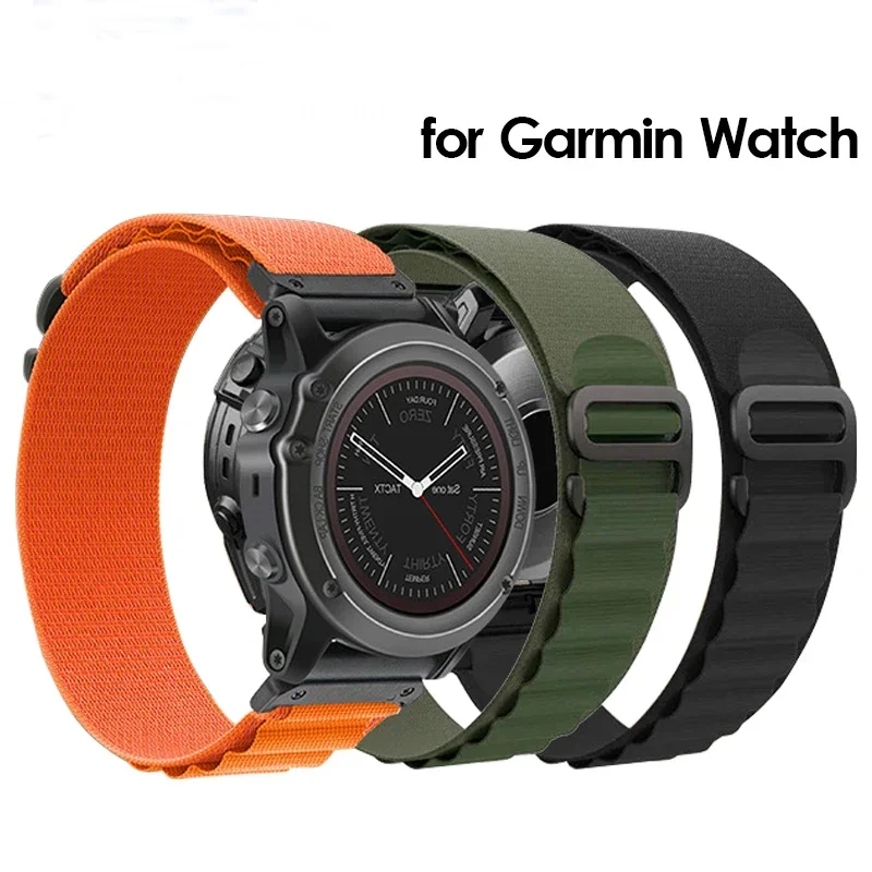 Bracelet en nylon à dégagement rapide pour Garmin, bracelet, boucle alpine, Garmin Fenix 7, 6, 5X Pro, 3HR, Insinct, Forerunner 965, 945, 26mm, 22mm