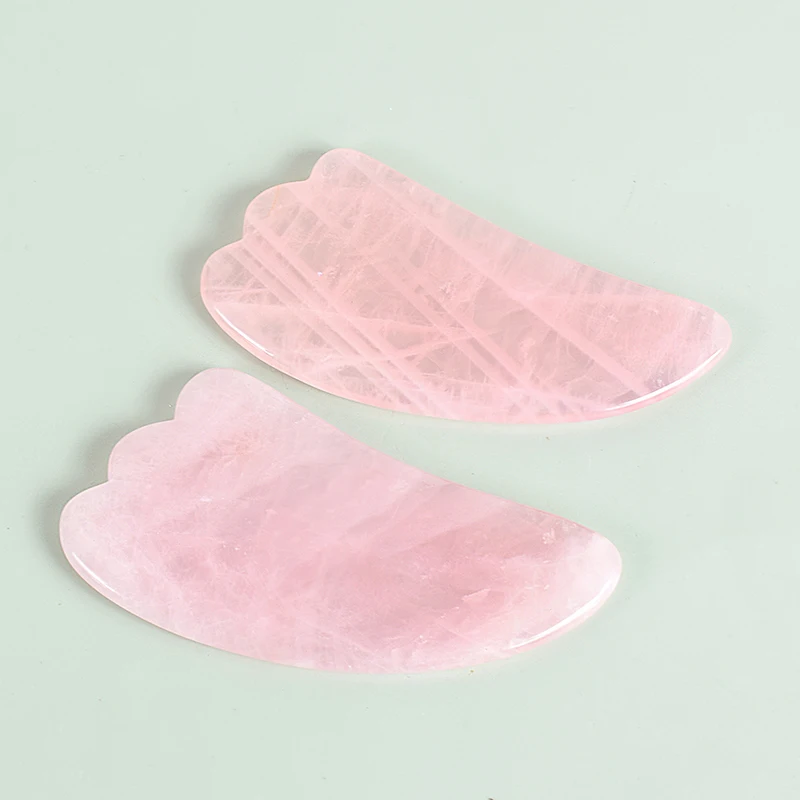 Natural Facial Massager Face Roller Gua Sha Scraper Double Heads Jade Stone Roller Skin Care Rose Quartz Massage for Face Body