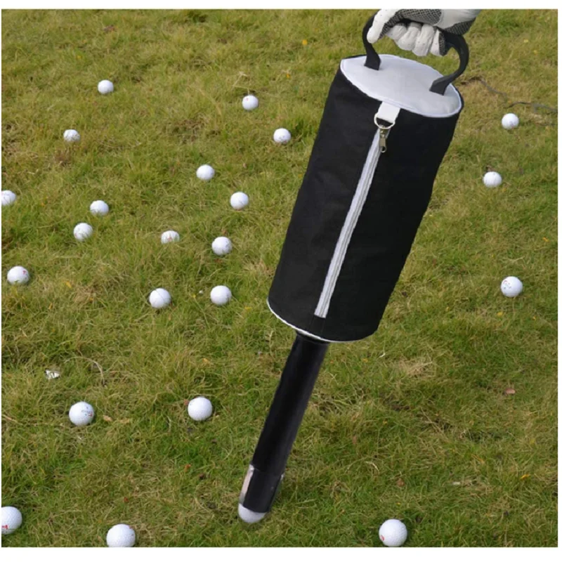 Golf Ball Pick Up Shag Bag Portable Retriever With Removable Plastic Tube