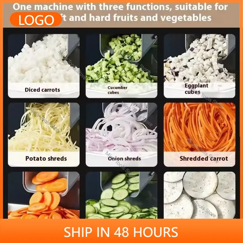 2026 Factory Direct Sales Commercial Mini Multifunctional Slicer - Potato Radish Shred Dice, Vegetable Fruit Cutter with Unit
